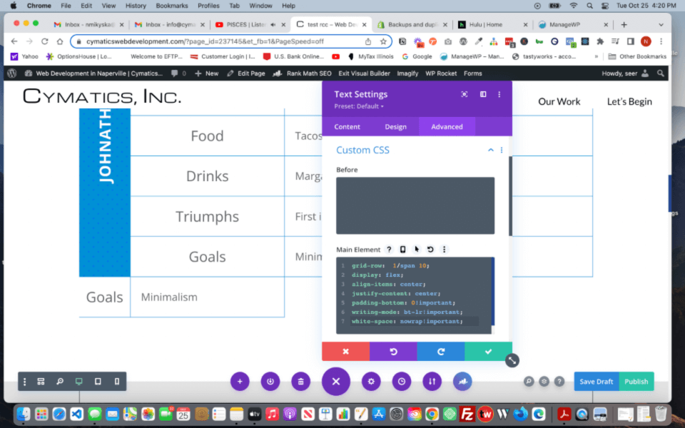 Step 8 Go to Advanced tab and Main Element